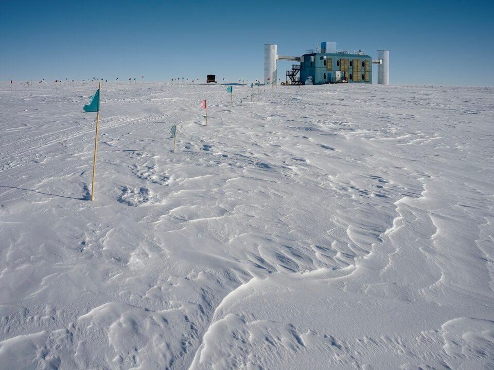 IceCube Neutrino Observatory at the South Pole, photographed in 2023